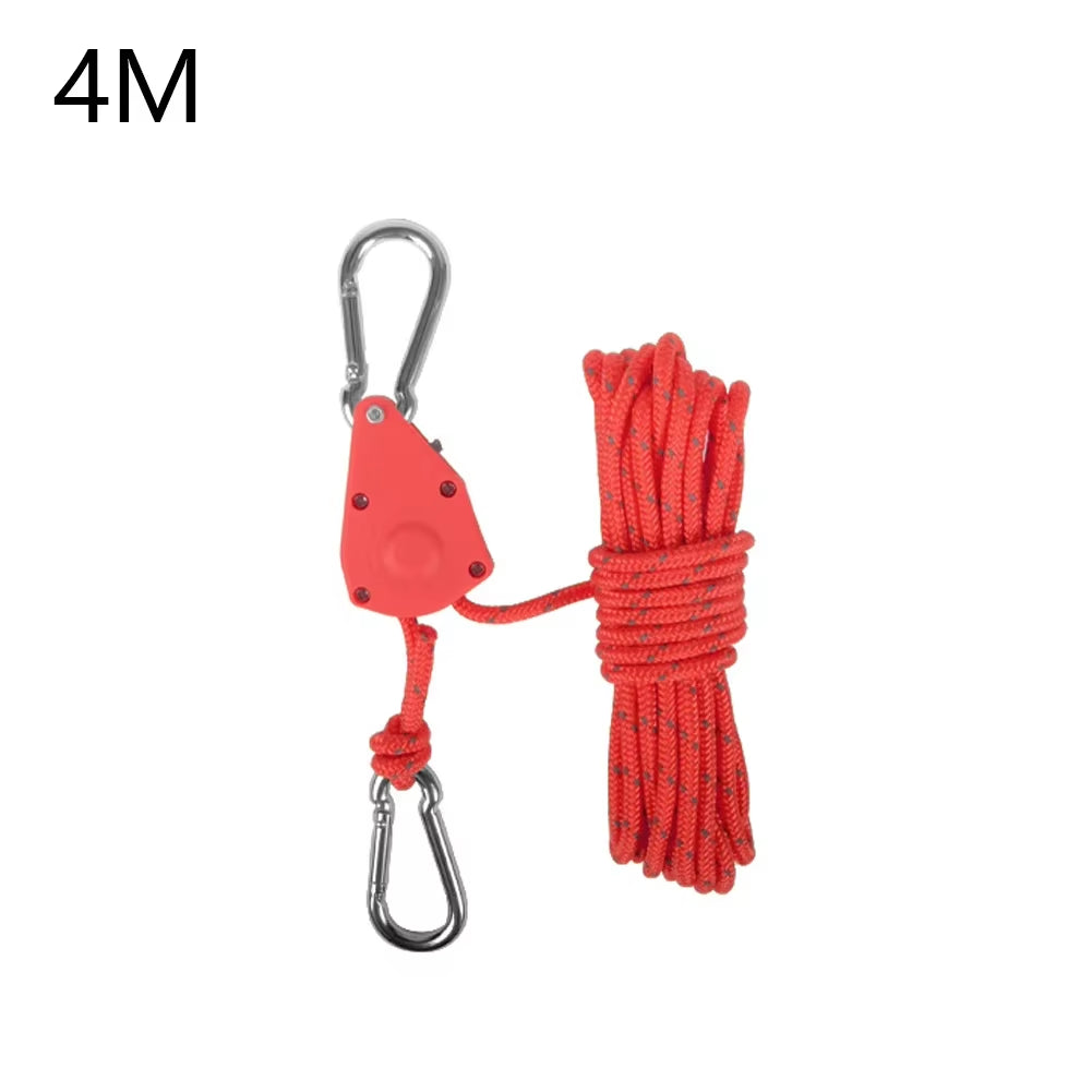 Tent Rope Hanger Pulley Hook Adjustable Lanyard Hanging Secure Non Slip for Camping Equipment Outdoor Tent Accessories